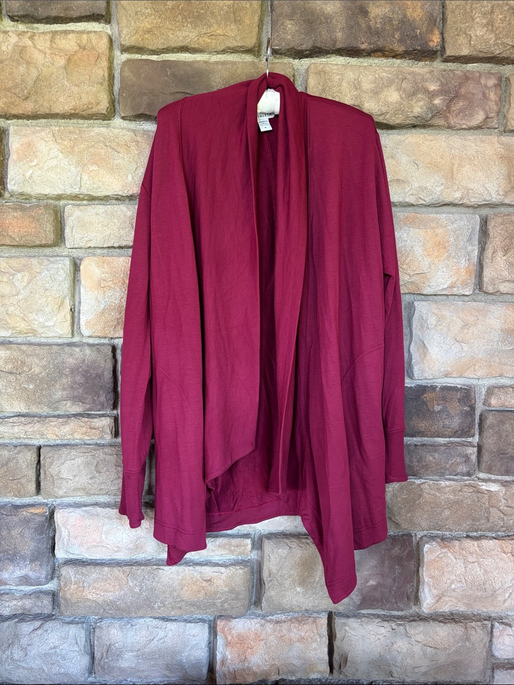 Athleta Open-Front Draped Cardigan - Burgundy